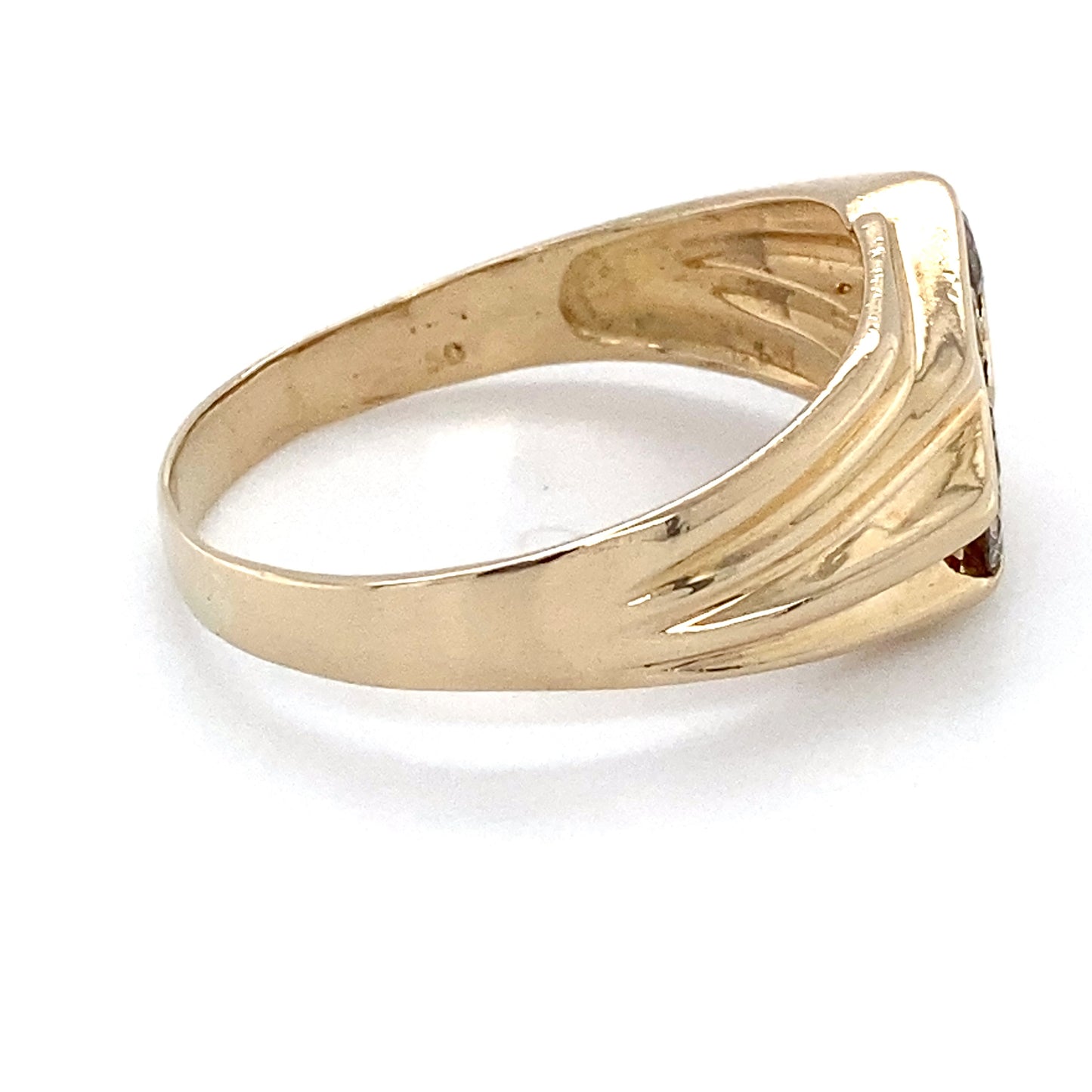 14K Yellow Gold Diamond Gentleman's Ring; 2.8DWT; Size 12.5