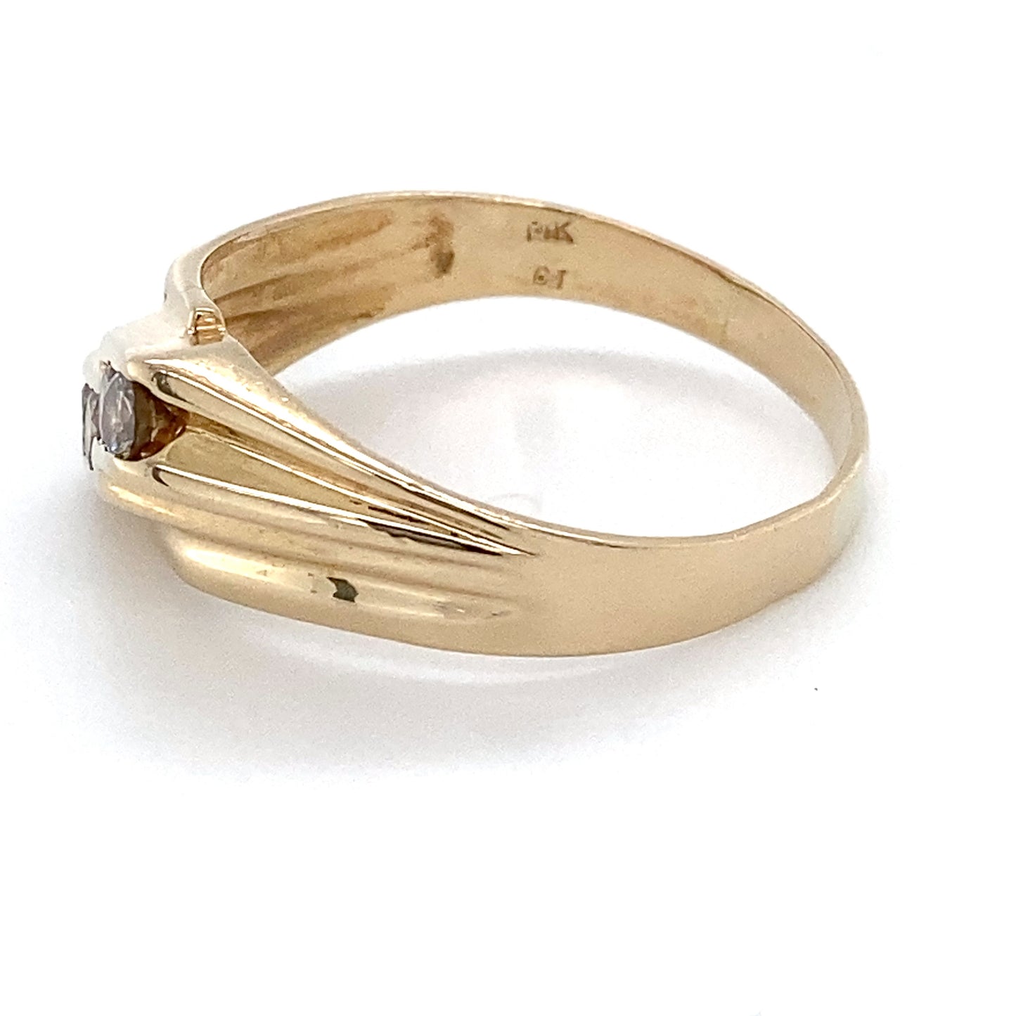 14K Yellow Gold Diamond Gentleman's Ring; 2.8DWT; Size 12.5