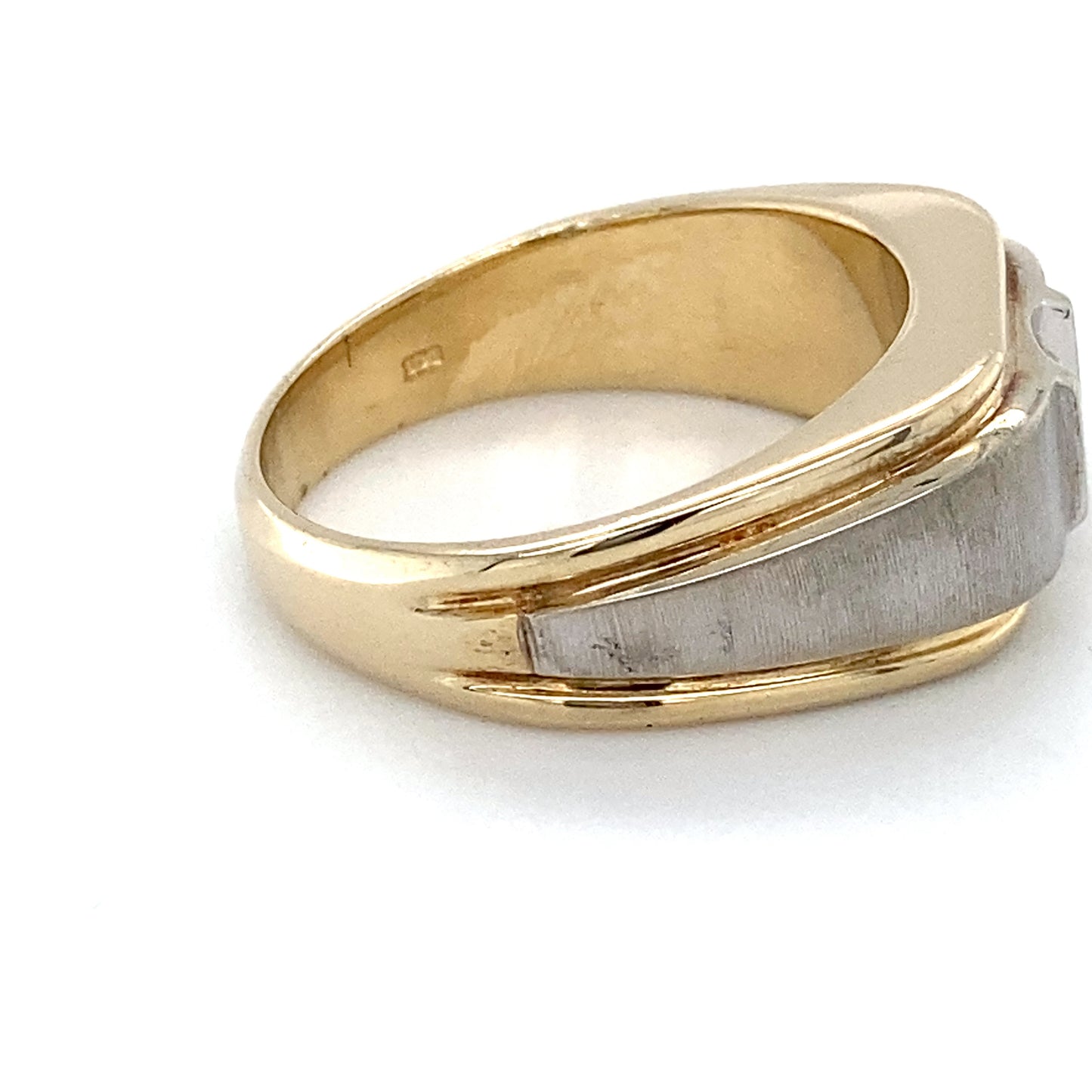 14K Yellow & White Gold Diamond Gentleman's Ring; 6.3DWT; Size 10.5