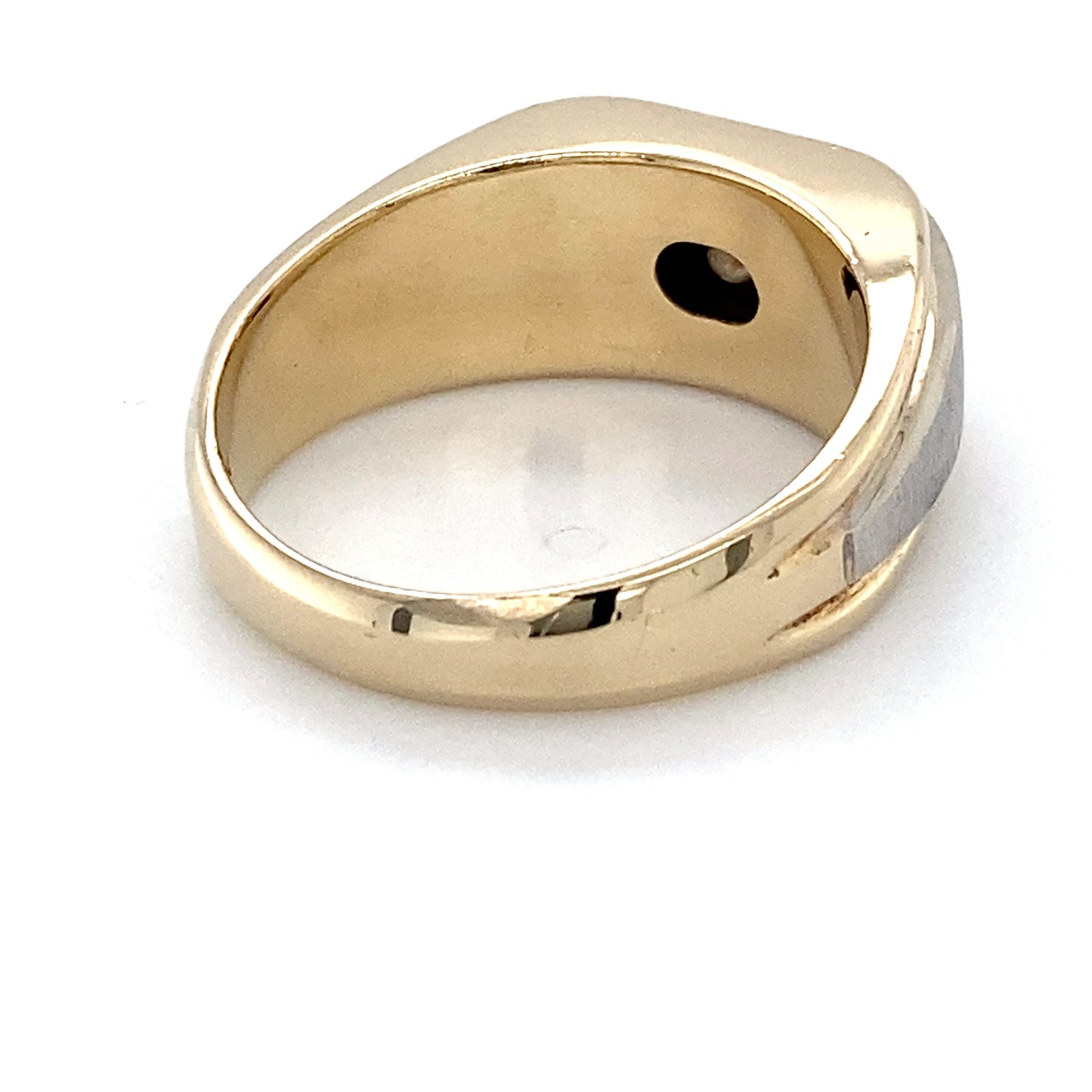 14K Yellow & White Gold Diamond Gentleman's Ring; 6.3DWT; Size 10.5