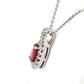 14K White Gold Diamond & Ruby Pendant on 20" Chain Necklace