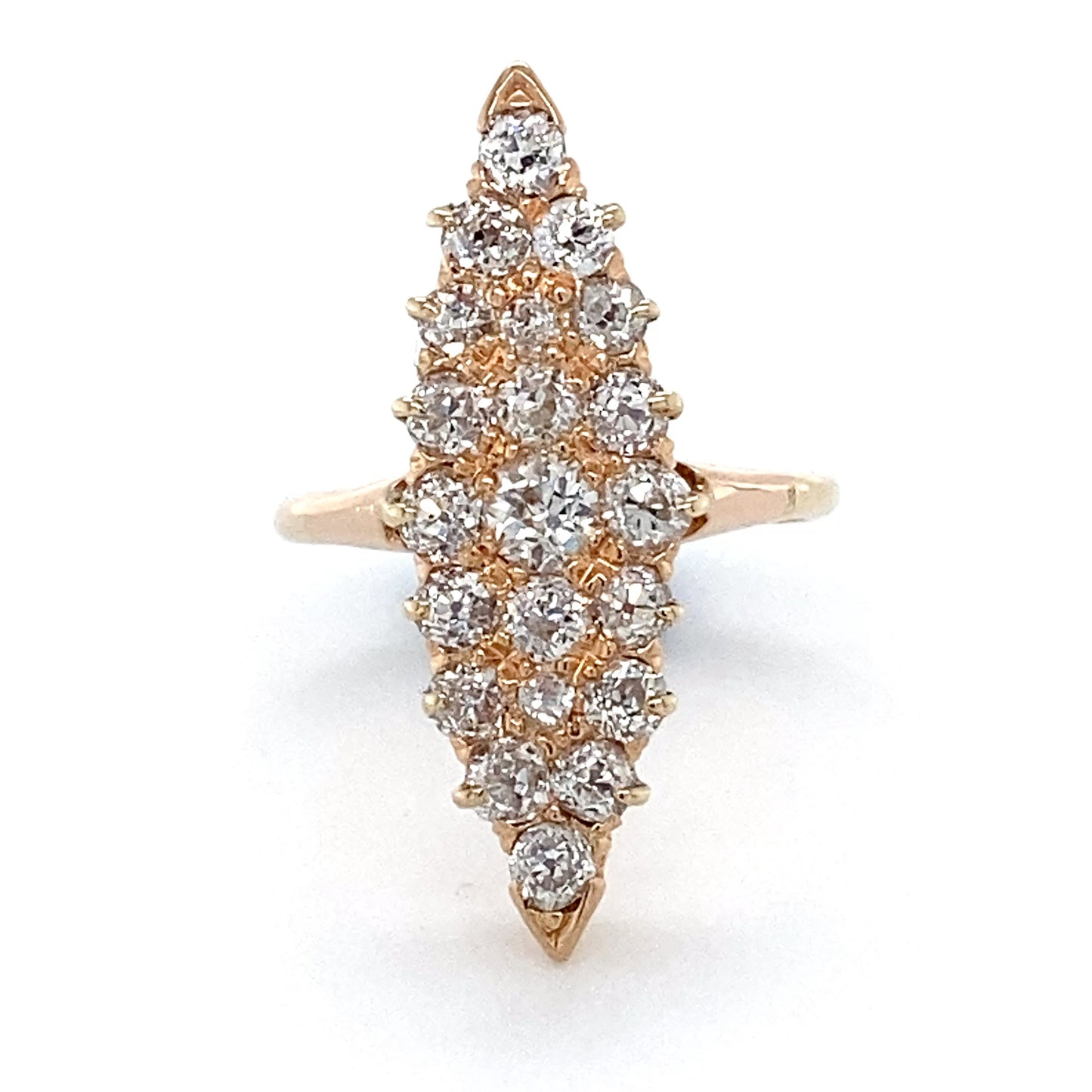 14K Yellow Gold Diamond Lady's Fashion Ring; 2.3DWT; Size 4.5