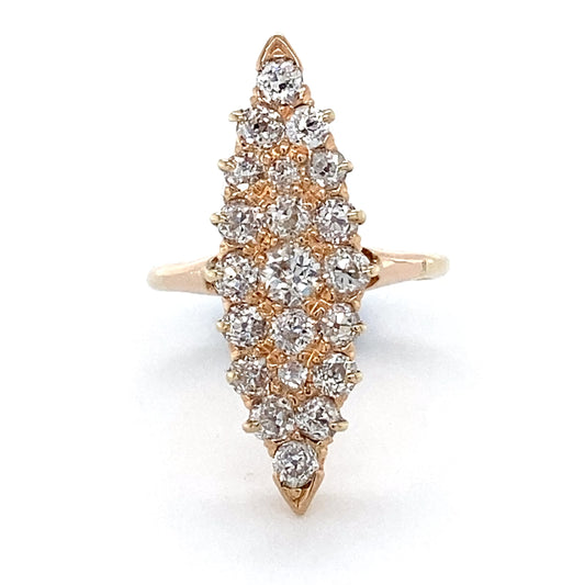 14K Yellow Gold Diamond Lady's Fashion Ring; 2.3DWT; Size 4.5