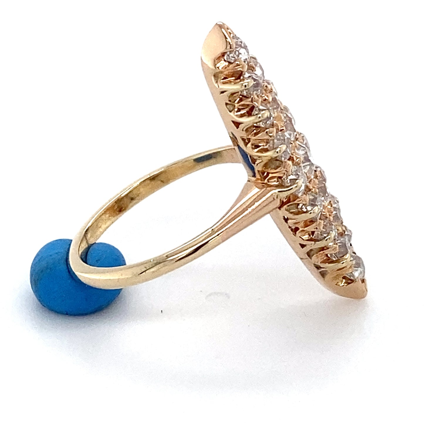 14K Yellow Gold Diamond Lady's Fashion Ring; 2.3DWT; Size 4.5
