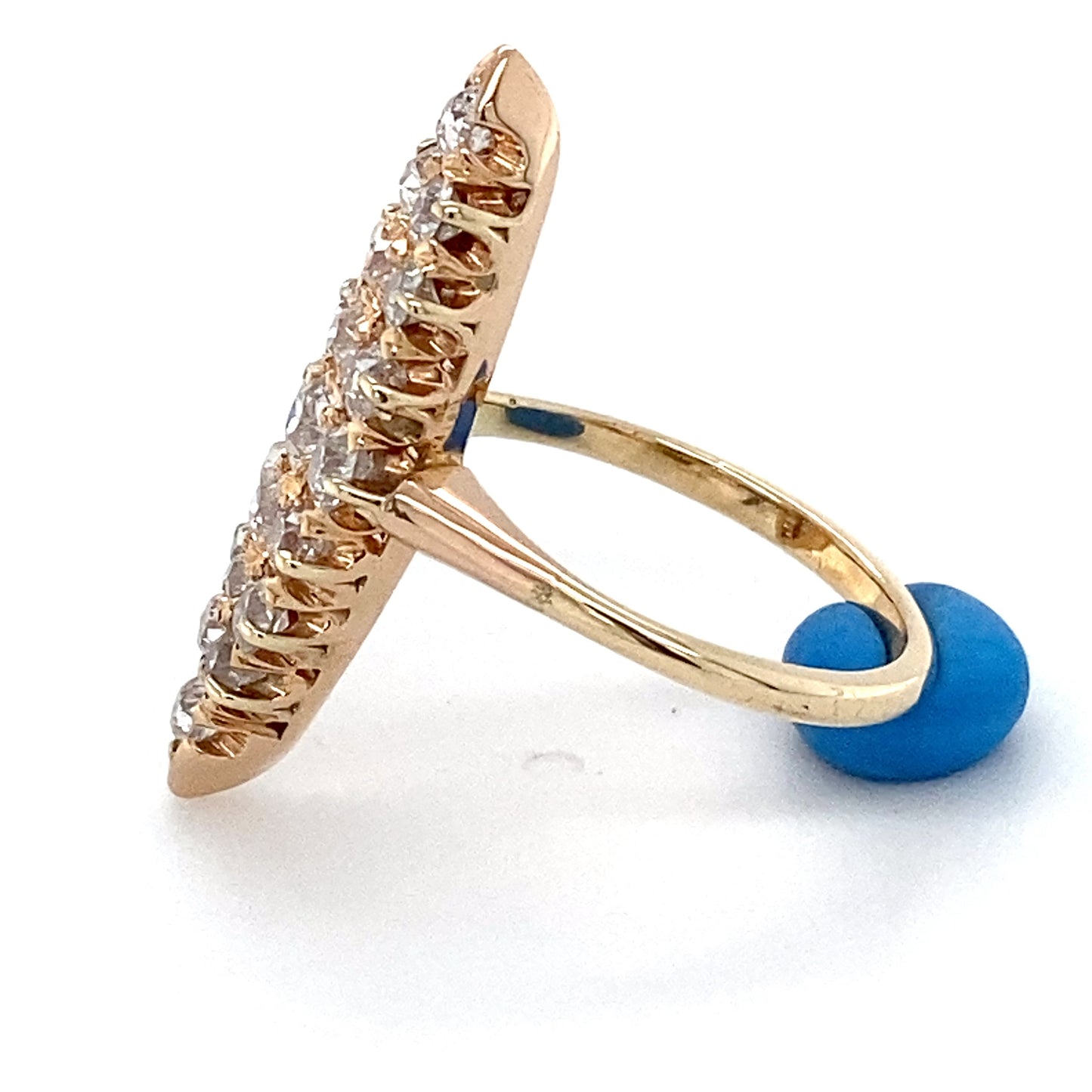 14K Yellow Gold Diamond Lady's Fashion Ring; 2.3DWT; Size 4.5