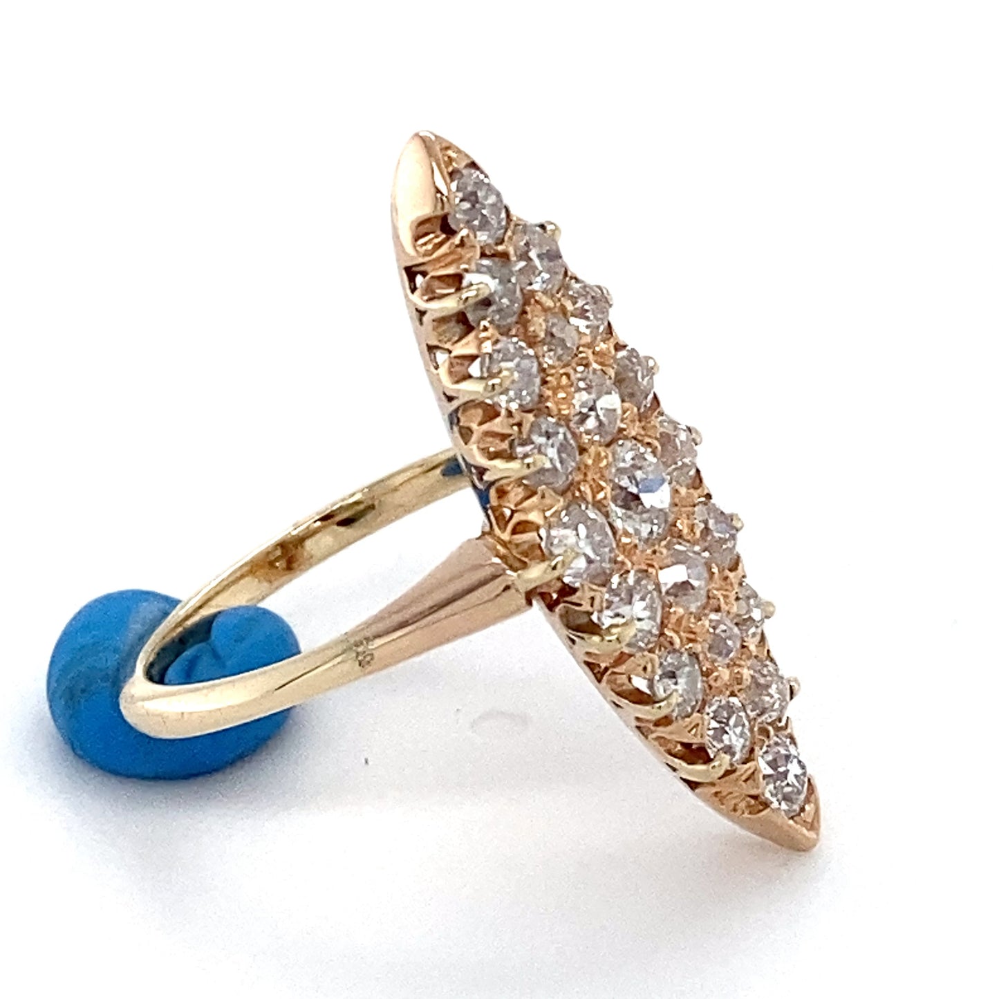 14K Yellow Gold Diamond Lady's Fashion Ring; 2.3DWT; Size 4.5