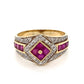 14K Yellow Gold Ruby & Diamond Ring; 3.0DWT; Size 6