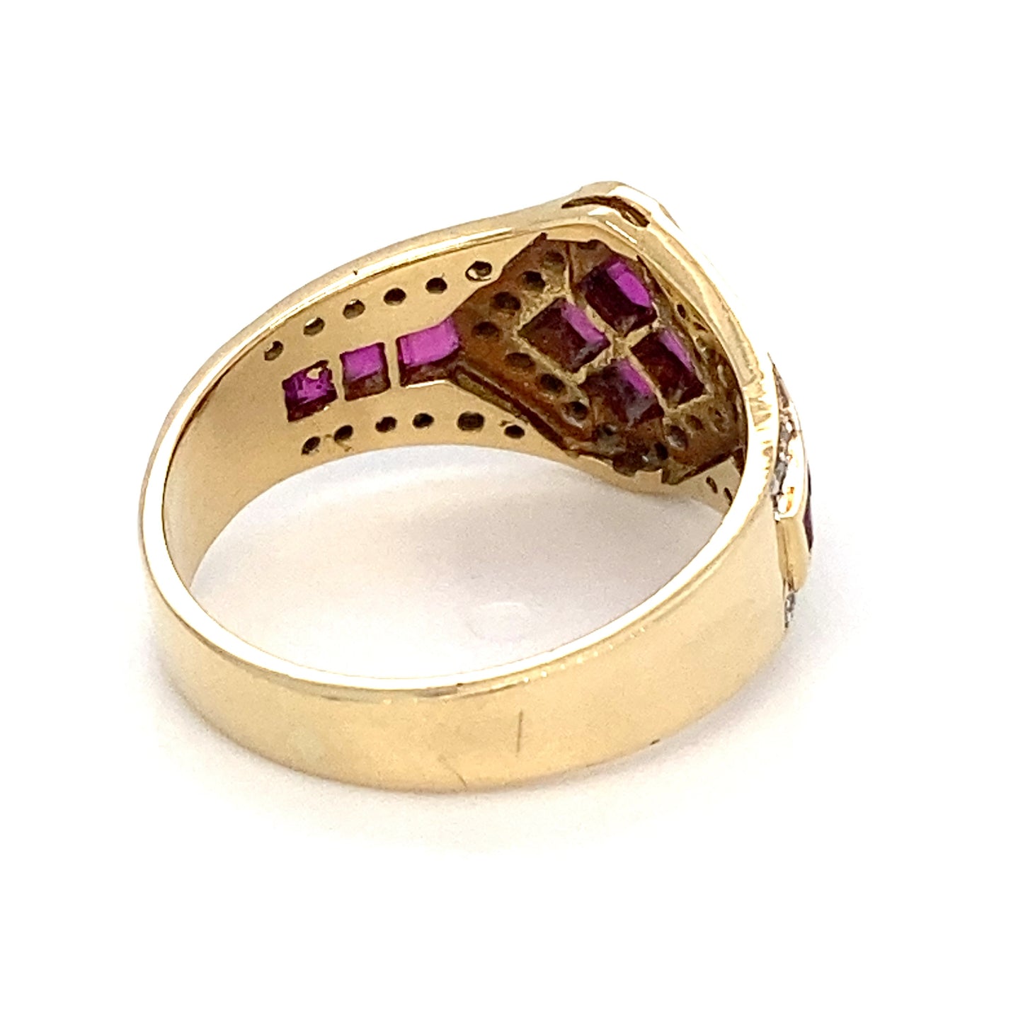 14K Yellow Gold Ruby & Diamond Ring; 3.0DWT; Size 6