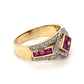 14K Yellow Gold Ruby & Diamond Ring; 3.0DWT; Size 6