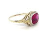 14K Yellow Gold Synthetic Ruby Lady's Ring; 1.4DWT; 2.2g; Size 5.5