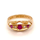 18K Yellow Gold Ruby & Diamond Lady's Ring; 1.8DWT; Size 7