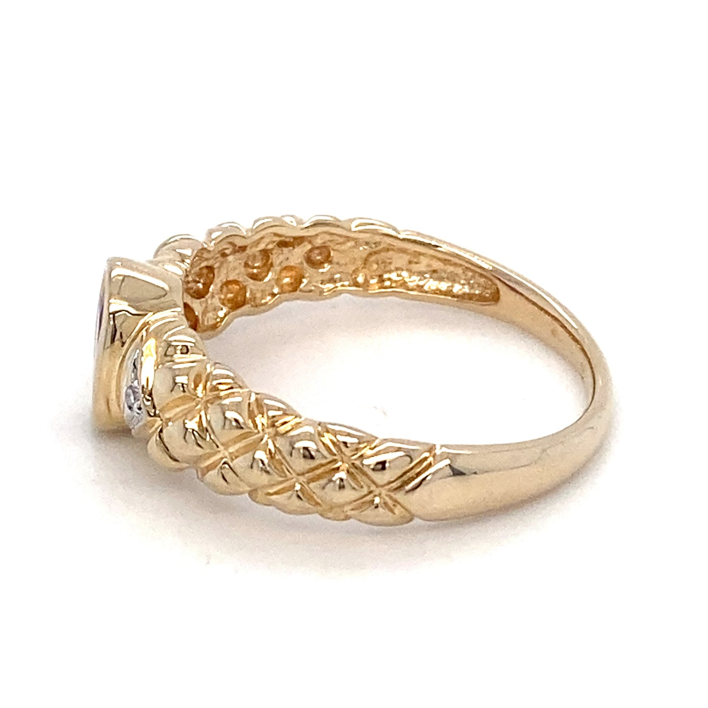 14K Yellow Gold Synthetic Ruby Ring; 1.8DWT; 2.8g; Size 7