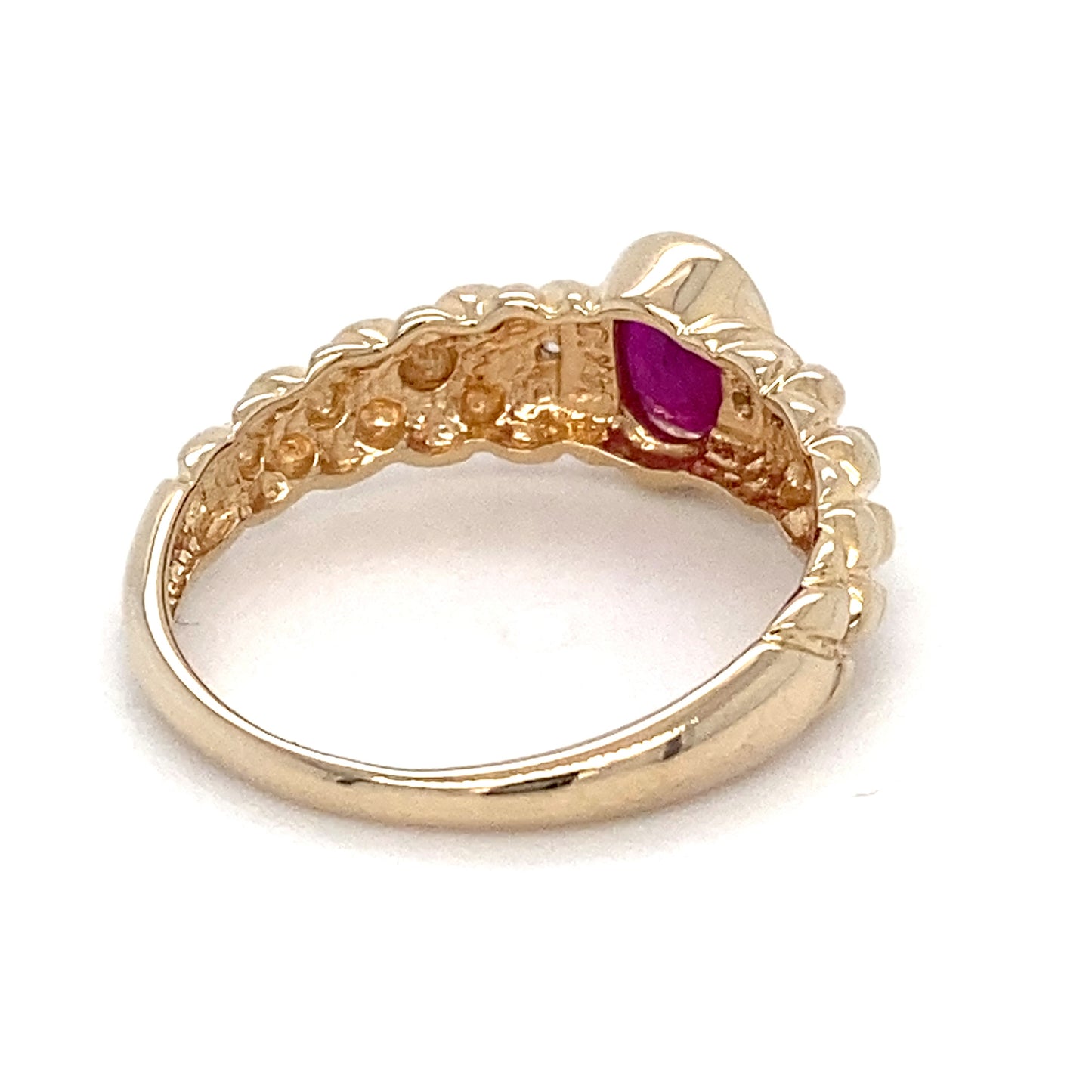 14K Yellow Gold Synthetic Ruby Ring; 1.8DWT; 2.8g; Size 7