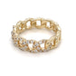 14K Yellow Gold Links & Diamonds Ring; 2.3DWT; 0.400CTW; Size 5