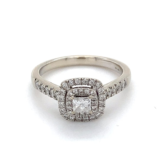 14K White Gold Diamond Lady's Ring; 2.5DWT; Size 7