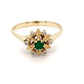 14K Yellow Gold Emerald & Diamonds Ring; .10 & .06CTW; Size 7