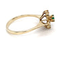 14K Yellow Gold Emerald & Diamonds Ring; .10 & .06CTW; Size 7