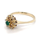 14K Yellow Gold Emerald & Diamonds Ring; .10 & .06CTW; Size 7