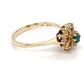 14K Yellow Gold Emerald & Diamonds Ring; .10 & .06CTW; Size 7