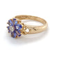 14K Yellow Gold Amethyst & Diamond Ring; 2.1DWT; Size 6