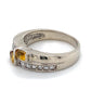 14K White Gold Diamond & Yellow Sapphire Ring; 3.5DWT; Size 6.5