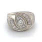 14K White Gold Diamond Unisex Fashion Ring; 7.8DWT; Size 8