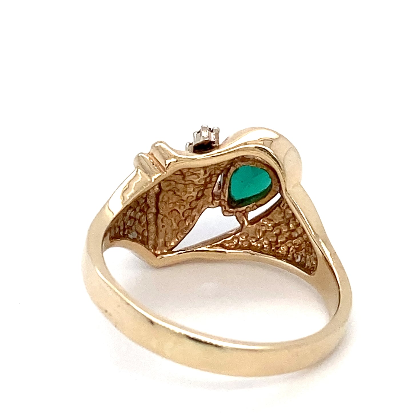14K Yellow Gold Emerald & Diamonds Ring; 3.7DWT; 0.62 & 0.10CTW; Size 8.5