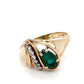 14K Yellow Gold Emerald & Diamonds Ring; 3.7DWT; 0.62 & 0.10CTW; Size 8.5