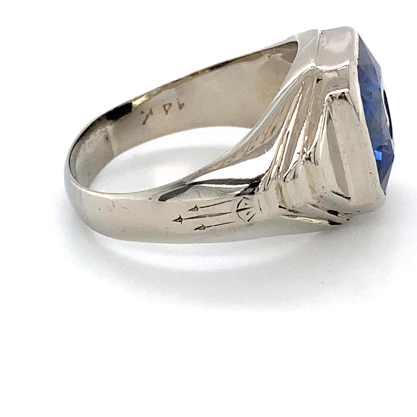 14K White Gold Diamond Unisex Ring; 6.1DWT; Size 10