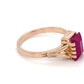 14K Rose Gold Synthetic Ruby Ring; 1.80DWT; 2.8g; Size 7