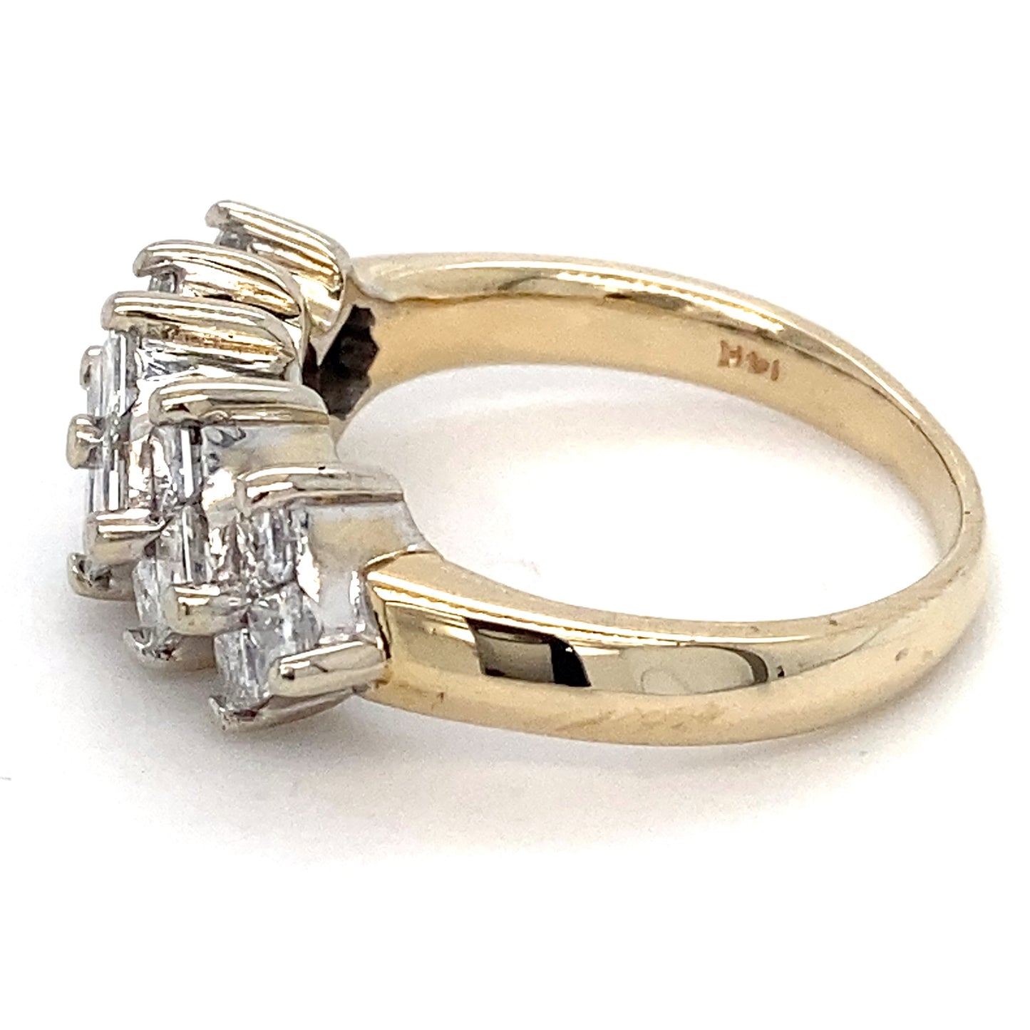 14K Yellow Gold Diamond Unisex Fashion Ring; 4.2DWT; 6.6g; Size 9