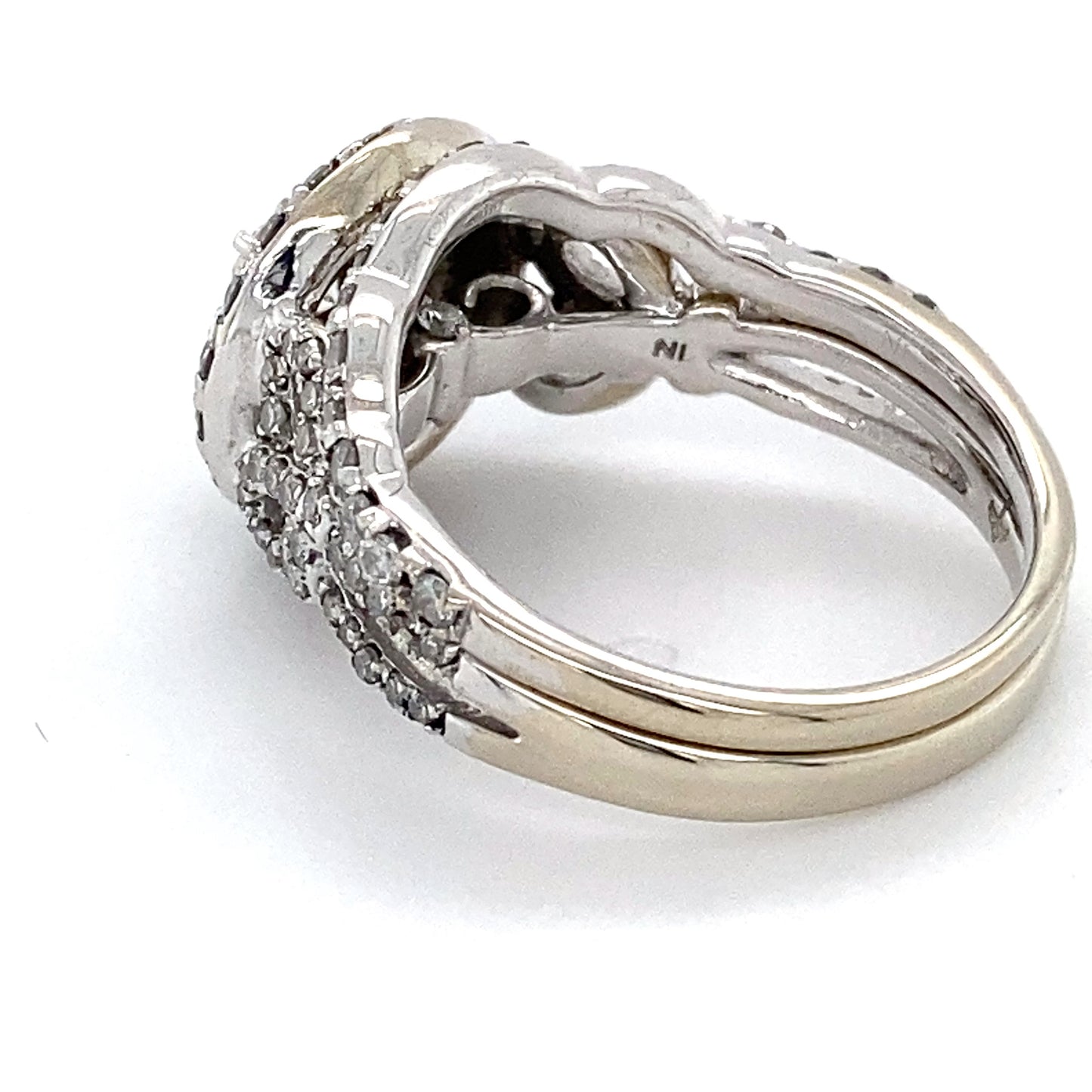 14K White Gold Diamond Lady's Fashion Ring; 4.3DWT; Size 6.5