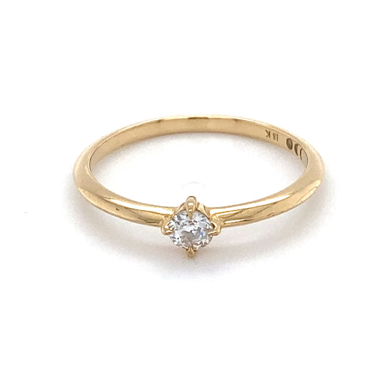 18K Yellow Gold Diamond Lady's Solitaire Ring; 1.3DWT; Size 7.5