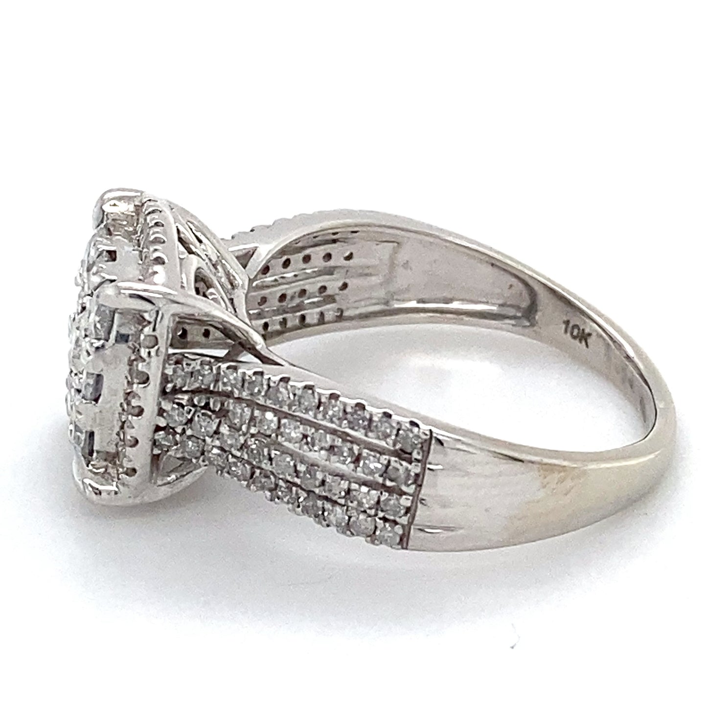 10K White Gold Diamond Lady's Fashion Ring; 2.1DWT; Size 7