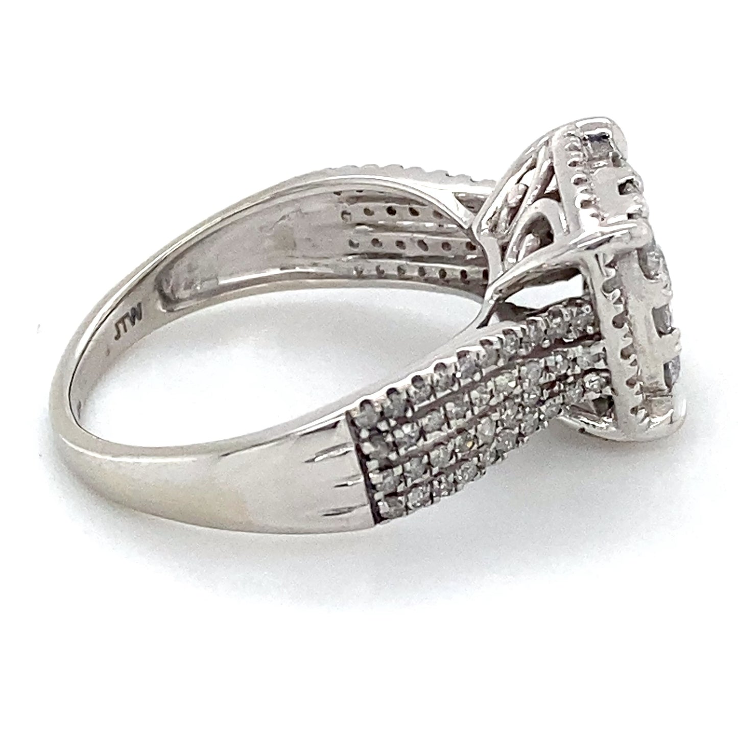 10K White Gold Diamond Lady's Fashion Ring; 2.1DWT; Size 7