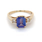 14K Yellow Gold Amethyst & Diamond Ring; 2.1DWT; Size 7