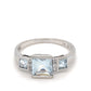 10K White Gold Aquamarine & Diamond Ring; 1.9g; Size 7