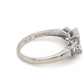 10K White Gold Aquamarine & Diamond Ring; 1.9g; Size 7