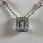 14K White Gold Aquamarine & Diamond 18" Necklace & Pendant