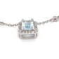 14K White Gold Aquamarine & Diamond 18" Necklace & Pendant