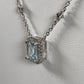 14K White Gold Aquamarine & Diamond 18" Necklace & Pendant