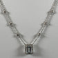 14K White Gold Aquamarine & Diamond 18" Necklace & Pendant