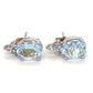14K White Gold Aquamarine & Diamond Earrings; 1.3DWT