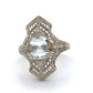 14K White Gold & Aquamarine Lady's Ring; 2.4DWT; Size 8.5