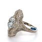 14K White Gold & Aquamarine Lady's Ring; 2.4DWT; Size 8.5