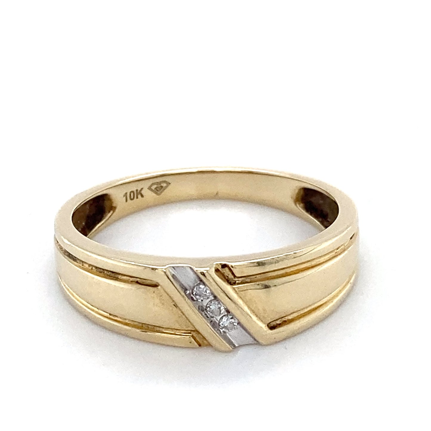 10K Yellow Gold Diamond Gentleman's Ring; 1.8DWT; Size 10