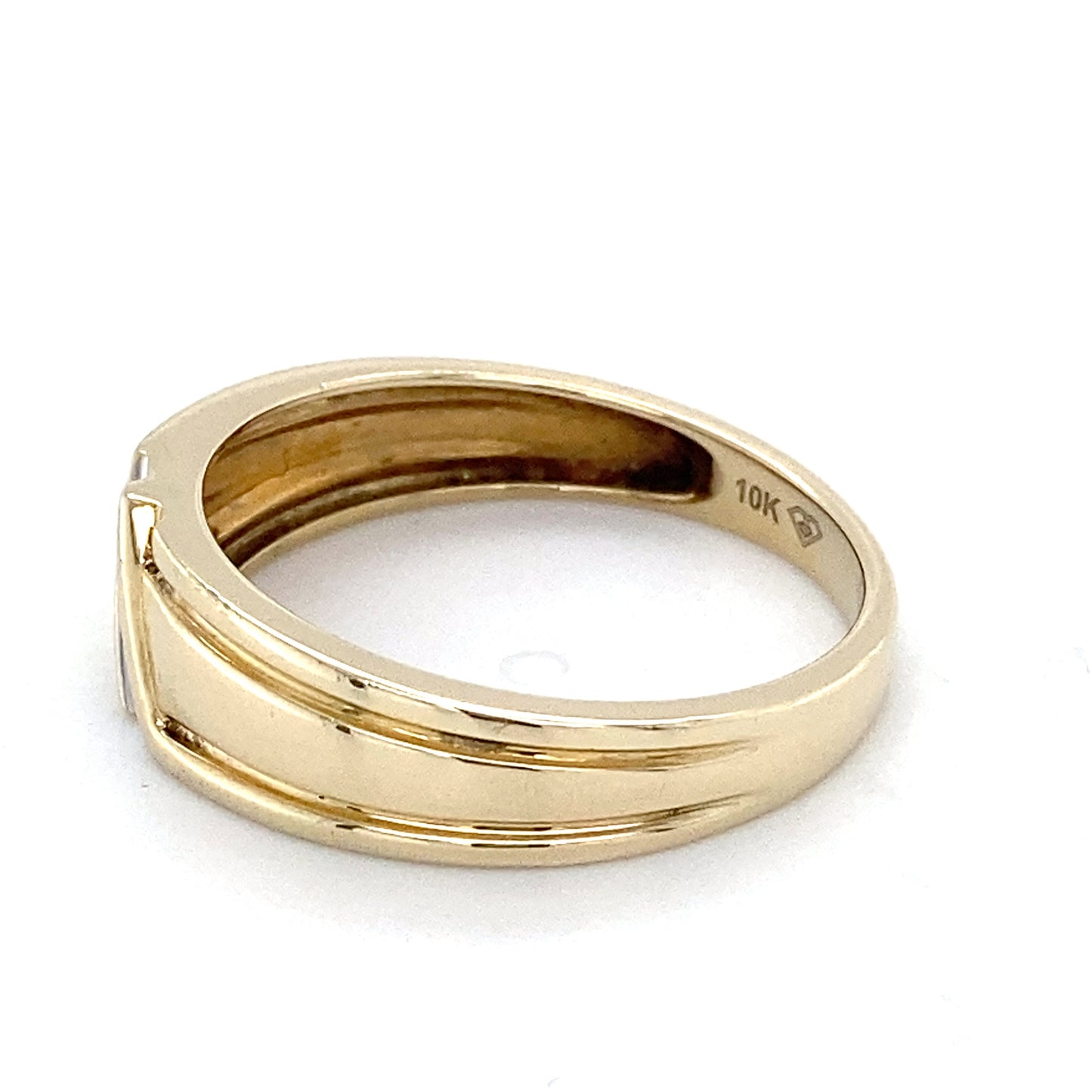 10K Yellow Gold Diamond Gentleman's Ring; 1.8DWT; Size 10