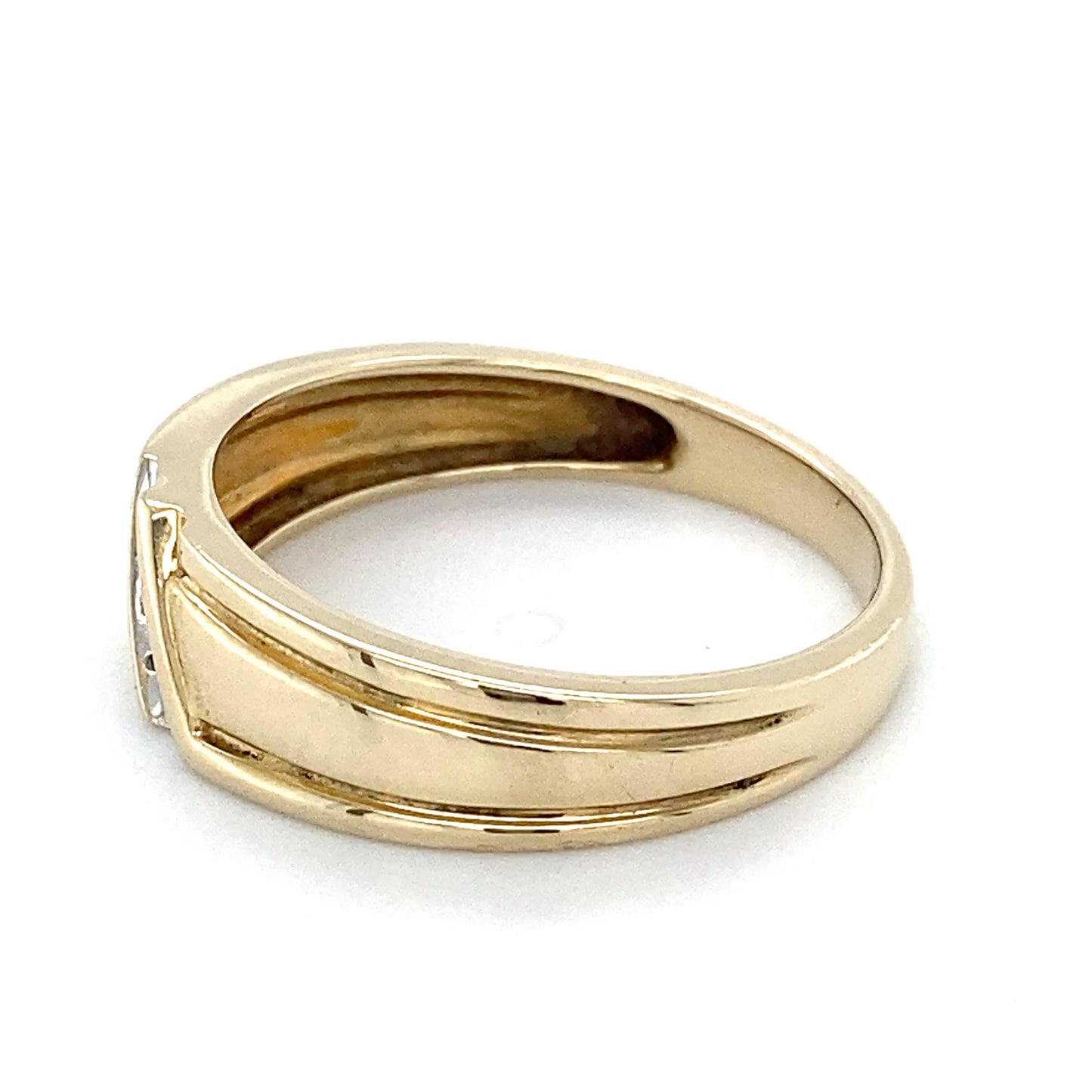 10K Yellow Gold Diamond Gentleman's Ring; 1.8DWT; Size 10