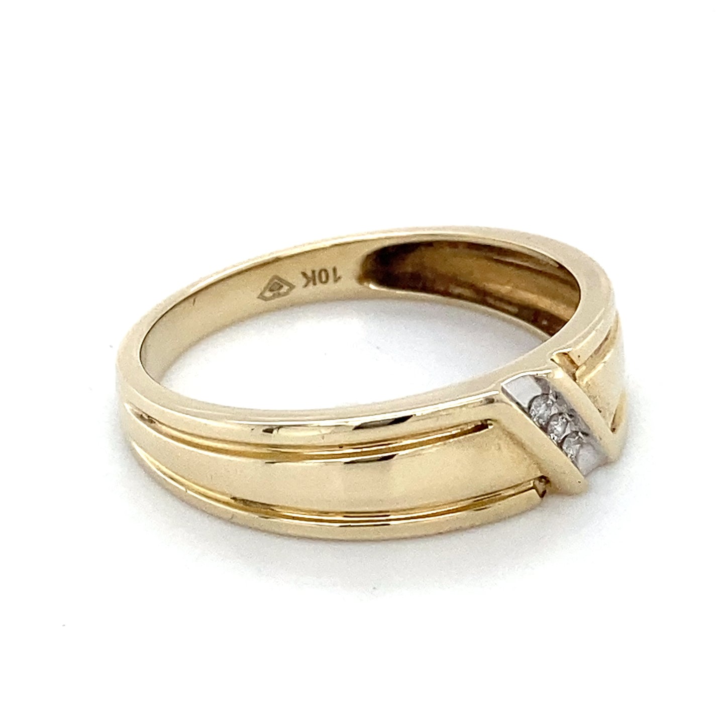 10K Yellow Gold Diamond Gentleman's Ring; 1.8DWT; Size 10