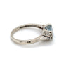 14K White Gold Diamond & Aquamarine Lady's Ring; 2.0DWT; Size 6.5